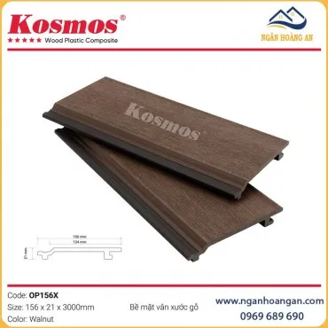 Tấm Ốp Trần Gỗ Nhựa Ngoài Trời 2 Da Kosmos OP156X Walnut