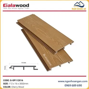 Tấm Ốp Trần Gỗ Nhựa Phủ ASA Galawood G-OP112X16 Cherry Wood