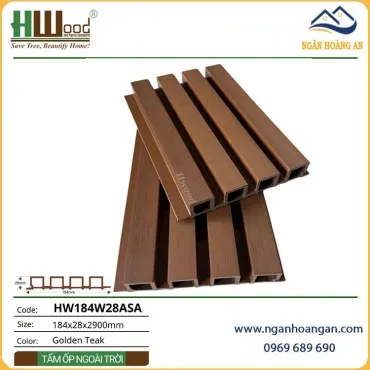 Tấm Ốp Trần Lam Sóng Ngoài Trời ASA Hwood HW184W28ASA Golden Teak