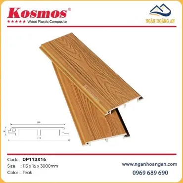 Tấm Ốp Trần Ngoài Trời Phủ ASA Kosmos OP113X16 Teak