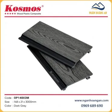 Tấm Ốp Tường Gỗ Nhựa Kosmos OP148X3M Dark Grey