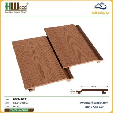 Tấm Ốp Tường Gỗ Nhựa Ngoài Trời Hwood HW148W21 Wood