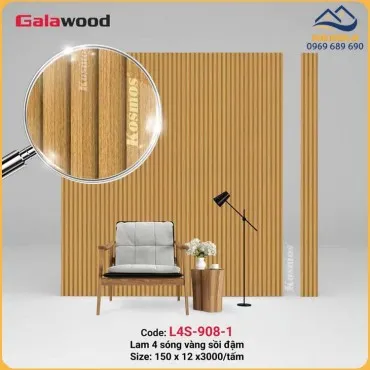 Tấm Nhựa Ốp Tường Lam Sóng Giả Gỗ Galawood L4S-098-1