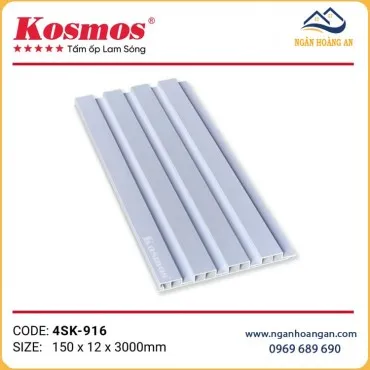 Tấm Ốp Tường Lam Sóng Kép Nhựa Vân Đơn Sắc Kosmos 4SK-916