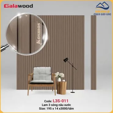 Tấm Ốp Lam Sóng Nhựa Giả Gỗ Galawood L3S-011