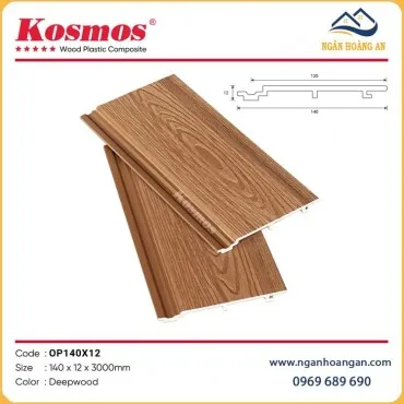 Tấm Ốp Tường Ngoài Trời Phủ ASA Kosmos OP140X12 DeepWood