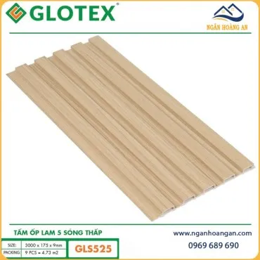 Tấm Ốp Tường Nhựa Lam 5 Sóng Thấp Giả Gỗ Glotex GLS525