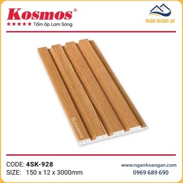 Tấm Ốp Tường Nhựa Lam Sóng Kép Kosmos Giả Gỗ 4SK-928