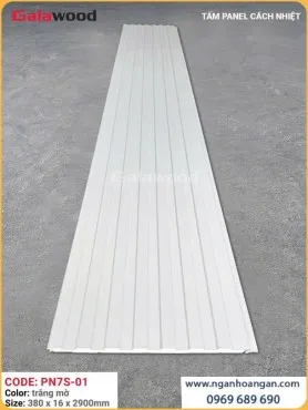Tấm Ốp Tường Panel Cách Nhiệt 7 Sóng Galawood PN7S-01 Trắng Mờ