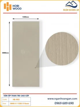 Tấm Ốp Tường Sợi Than Tre Giả Vân Gỗ Hobiwood HB 403