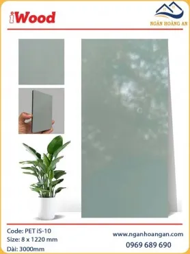 Tấm Ốp Tường Sợi Than Tre Phủ PET iWood iS-10