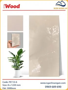 Tấm Ốp Tường Sợi Than Tre Phủ PET iWood iS-6