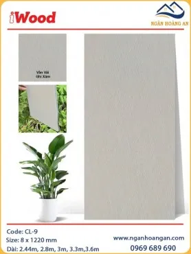 Tấm Ốp Tường Than tre Vân Vải Màu Ghi Xám iWood CL-9