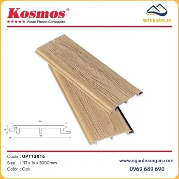 Tấm Ốp Vách Gỗ Nhựa Ngoài Trời Phủ ASA Kosmos OP113X16 Oak