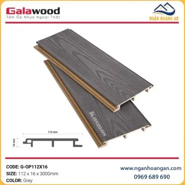 Tấm Ốp Vách Gỗ Nhựa Ngoài Trời Phủ ASA Galawood G-OP112X16 Grey