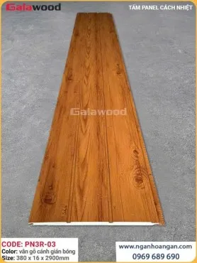 Tấm Panel Ốp Tường Cách Nhiệt Galawood PN3R-03 Vân Gỗ Cánh Gián
