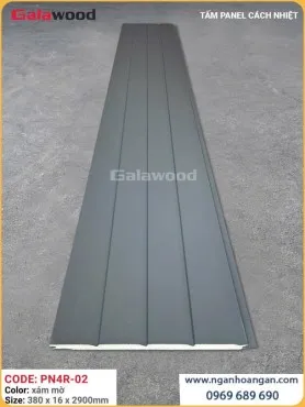 Tấm Panel Ốp Tường Ngoài Trời Galawood PN4R-02 Xám Mờ