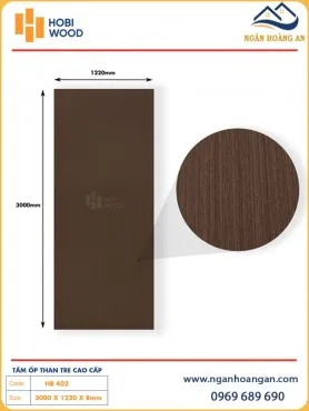 Tấm Sợi Than Tre Đa Năng Giả Gỗ Nâu Đậm Hobiwood HB 402