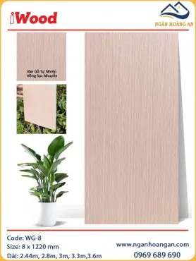 Tấm Sợi Than Tre  Ốp Tường Vân Gỗ Hồng Nhạt iWood WG-8