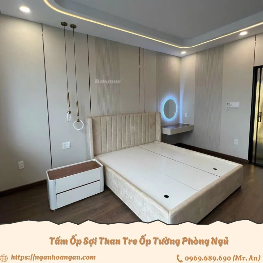 Tấm Ốp Sợi Than Tre Ốp Tường Phòng Ngủ