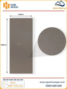 Tấm Than Tre Ốp Trần Vân Kim Loại Hobiwood HB 301