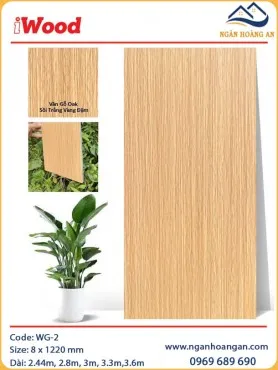 Tấm Than Tre Ốp Tường Vân Gỗ Oak Sọc Vàng Đậm iWood WG-2