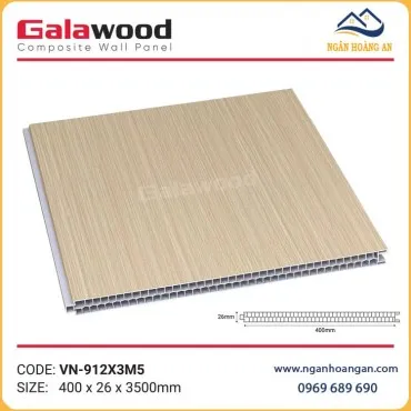 Tấm Vách Ngăn 2 Mặt PVC Giả Gỗ Galawood VN-912X3M5