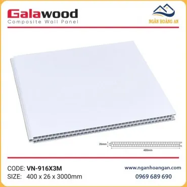 Tấm Vách Ngăn Phòng PVC Màu Trắng Galawood VN-916X3M