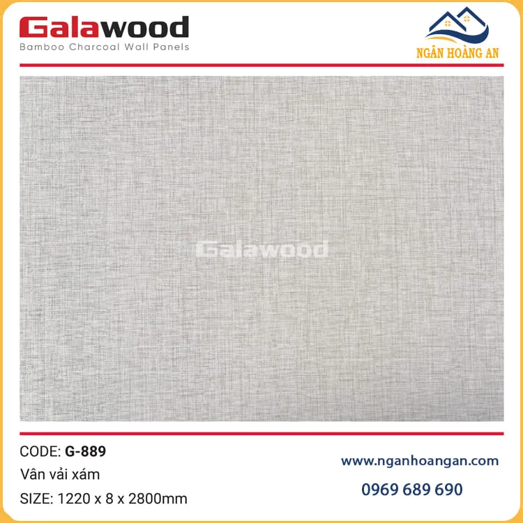 Thi Công Tấm Ốp Than Tre Sợi Vân Vải Xám Galawood G-889