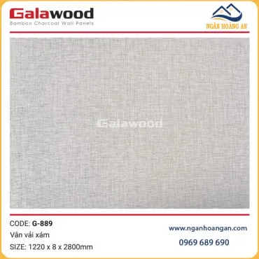 Thi Công Tấm Ốp Than Tre Sợi Vân Vải Xám Galawood G-889