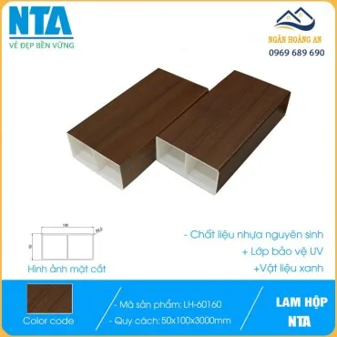Thanh Lam Cột Nhựa Giả Gỗ Trang Trí Cầu Thang NTA 50x100 LH-60160