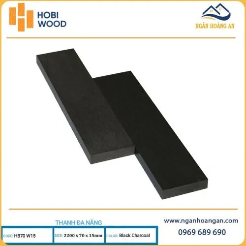 Thanh Lam Đa Năng Ngoài Trời Hobiwood HB70W15 Black Charcoal