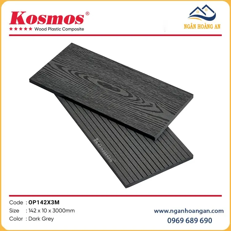Thanh Lam Đa Năng Gỗ Nhựa Ngoài Trời Kosmos OP142X3M Dark Grey