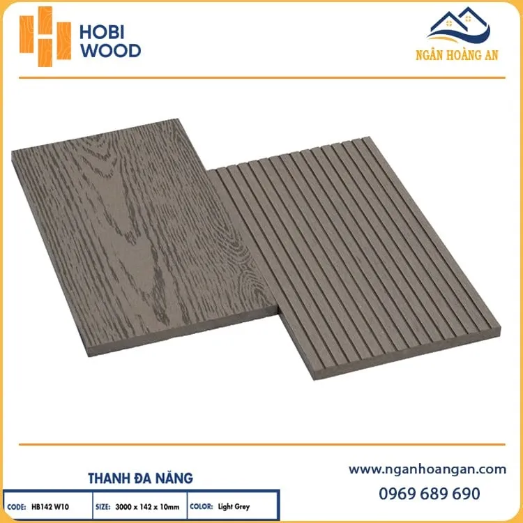 Thanh Lam Đa Năng Ngoài Trời Hobiwood HB142W10 Light Grey