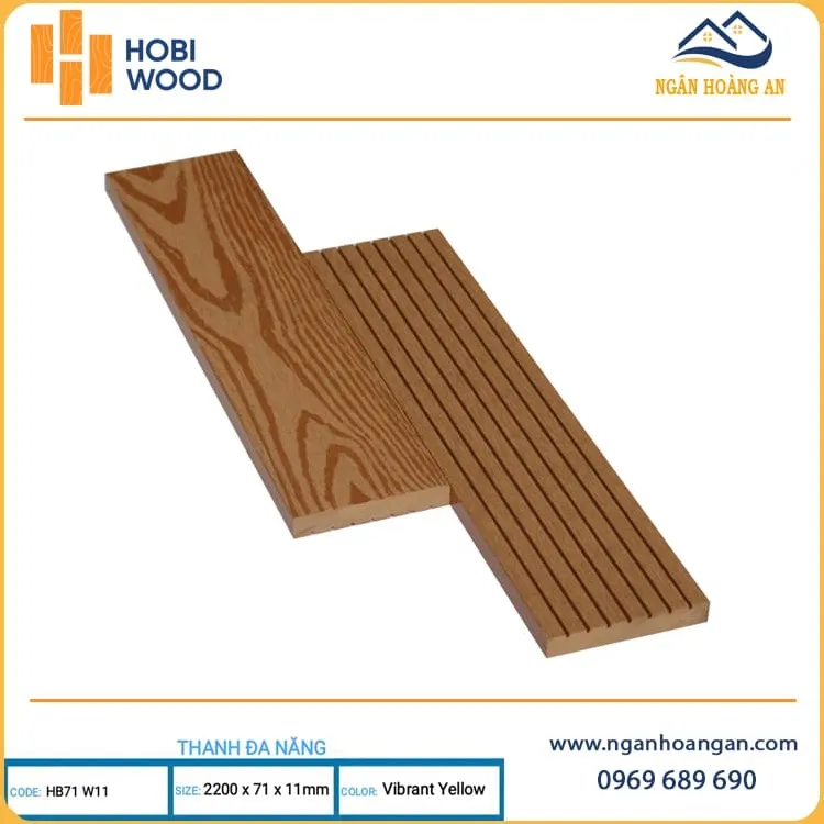 Thanh Lam Đa Năng Ngoài Trời Hobiwood Ốp Cổng HB71W11 Vibrant Yellow