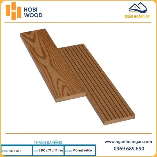 Thanh Lam Đa Năng Ngoài Trời Hobiwood Ốp Cổng HB71W11 Vibrant Yellow