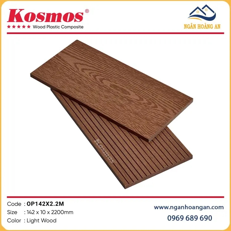 Thanh Lam Gỗ Nhựa Đa Năng Kosmos OP142X2.2M Light Wood Thanh Lam Gỗ Nhựa Đa Năng Kosmos OP142X2.2M Light Wood