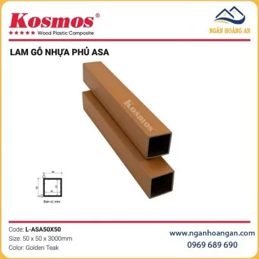 Thanh Lam Gỗ Nhựa Ngoài Trời Phủ ASA Kosmos L-ASA50X50 Golden Teak