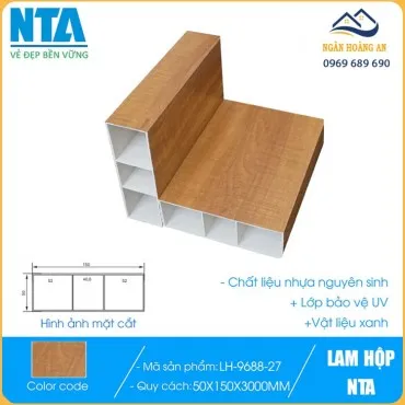 Thanh Lam Hộp Nhựa Giả Gỗ Trang Trí Phòng Khách NTA 50x150 LH-9688
