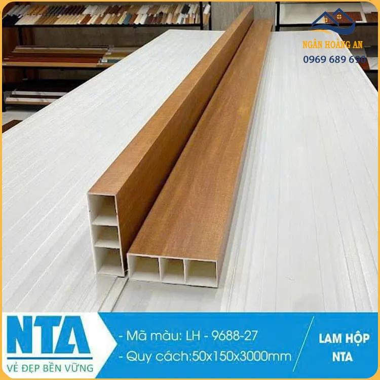 Thanh Lam Hộp Nhựa Giả Gỗ Trang Trí Phòng Khách NTA 50x150 LH-9688