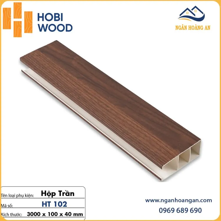 Thanh Lam Nan U Trần Nhựa Giả Gỗ Hobiwood 40X100 HT102