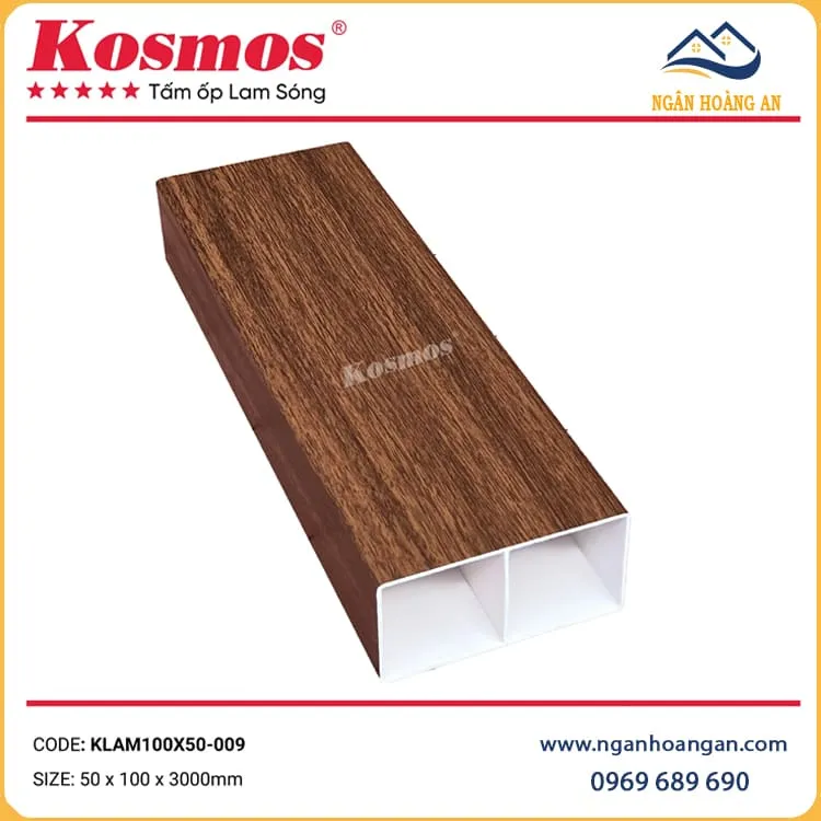 Thanh Lam Nhựa Giả Gỗ Trang Trí Cầu Thang Kosmos KLAM100X50-009