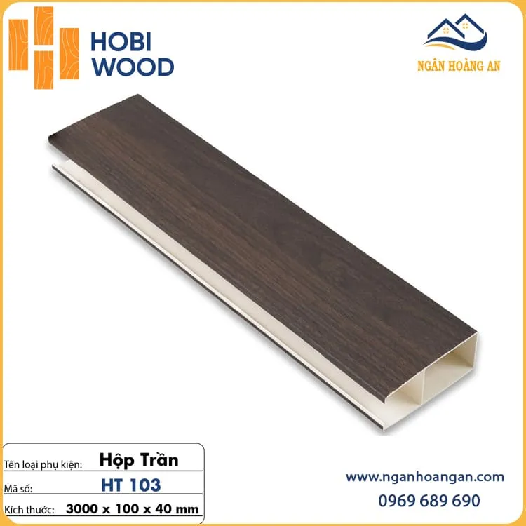 Thanh Lam U Trần Nhựa Giả Gỗ Hobiwood 40X100 HT103