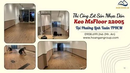 Thi Công Lót Sàn Nhựa Dán Keo MsFloor 22005 Tại Phường Linh Xuân TPHCM