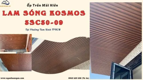 Ốp Trần Mái Hiên Lam Sóng Giả Gỗ Kosmos 3SC30-09 Phường Tam Bình TPHCM