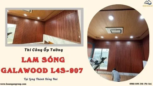 Thi Công Ốp Tường Lam Sóng Galawood L4S-907 Tại Long Thành Đồng Nai