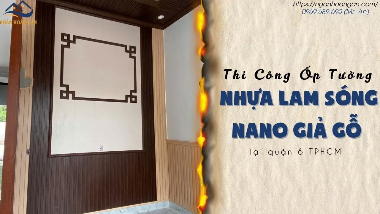 Thi Công Ốp Tường Nhựa Lam Sóng Nano Giả Gỗ Tại Quận 6 TPHCM