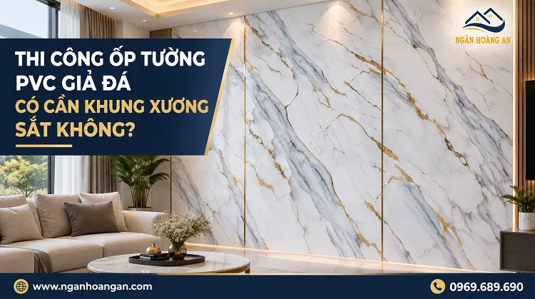 Thi Công Ốp Tường PVC Giả Đá Có Cần Khung Xương Sắt Không?