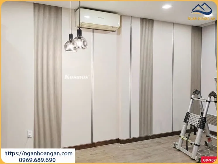 Thi Công Ốp Tường Tấm Nhựa Nano Vân Vải Trắng Tại Quận 12 TPHCM