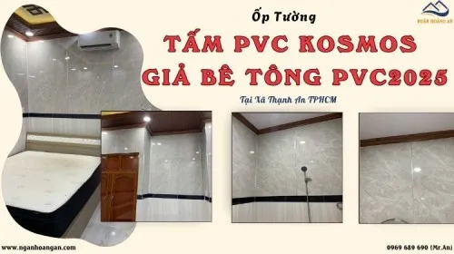 Ốp Tường PVC Nhựa Kosmos Giả Bê Tông PVC2025 Tại Xã Thạnh An TPHCM